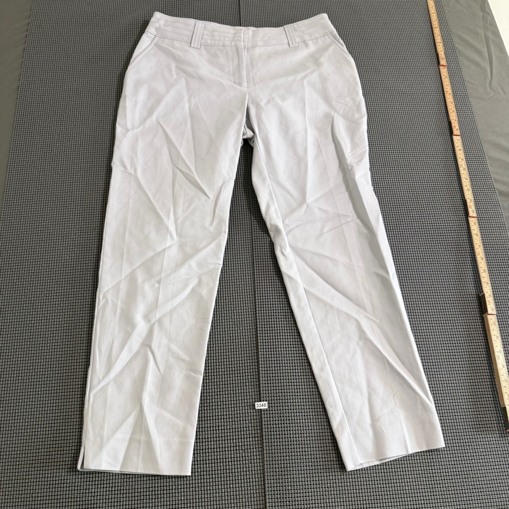 Jones New York Signature Women 10 Light Gray Dress Pants Slit Hem